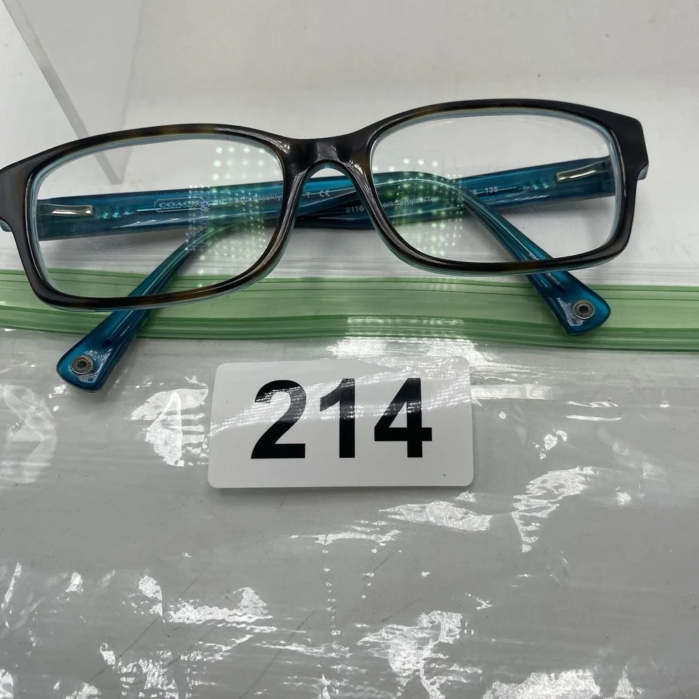 Coach Eyeglasses FRAMES ONLY HC 6040 Brooklyn 52-16-135 Dark Tortoise Teal 214